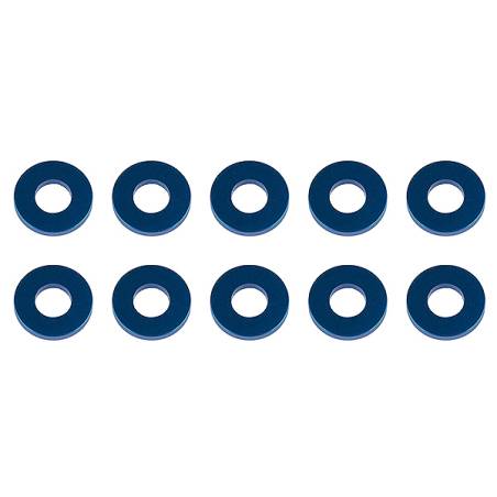 WASHERS 7.8 x 3.5 x 1.0mm BLUE ALU (10) - ASSOCIATED - 31388