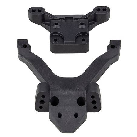 PLACA SUPERIOR Y SOPORTE RÓTULAS CARBONO FT RC10B6.4 - ASSO - AS91972