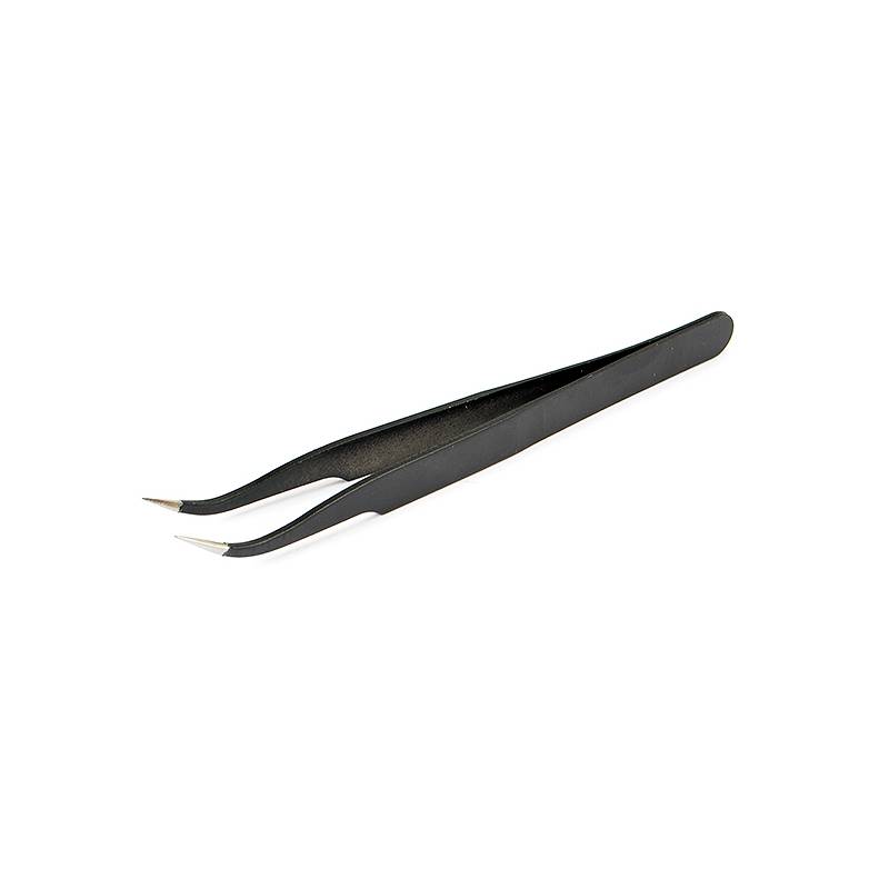 CURVED BLACK TWEEZERS  - CENTRO - C0519C