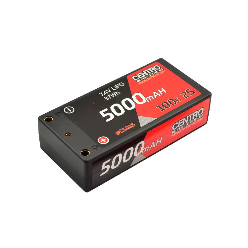 2S 5000MAH 7.4V 100C HARDCASE SHORTY LIPO BATTERY - CENTRO - C5015