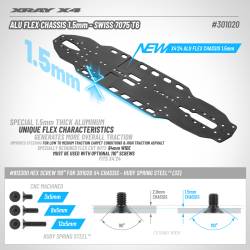 X4'24 ALU FLEX CHASSIS 1.5MM - SWISS 7075 T6 - XRAY - 301020