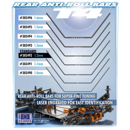 T4 ANTI-ROLL BAR REAR 1.2 MM - 303492 - XRAY
