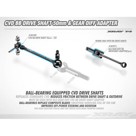 ALU GEAR DIFF CVD BB DRIVESHAFT ADAPTER (2) - XRAY - 304972
