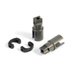 ALU SOLID AXLE DRIVESHAFT ADAPTERS - HARD COATED (2) - 305136 - XRAY
