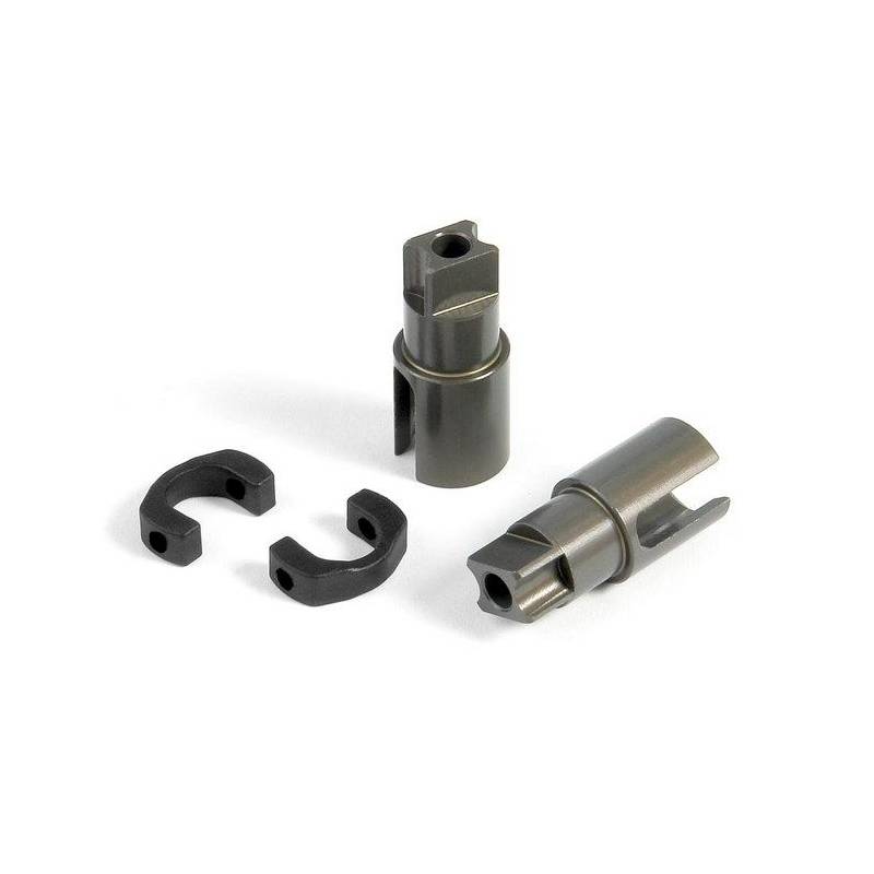 ALU SOLID AXLE DRIVESHAFT ADAPTERS - HARD COATED (2) - 305136 - XRAY