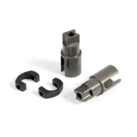 ALU SOLID AXLE DRIVESHAFT ADAPTERS - HARD COATED (2) - 305136 - XRAY