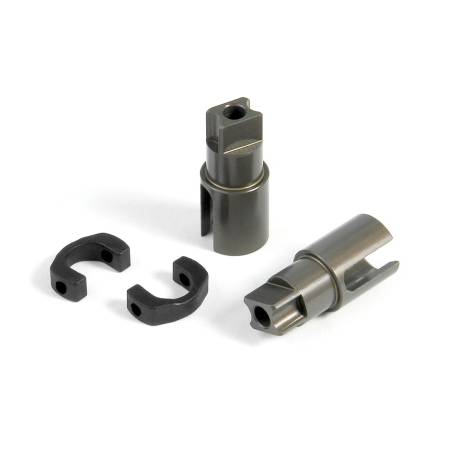 ALU SOLID AXLE DRIVESHAFT ADAPTERS - HARD COATED (2) - 305136 - XRAY