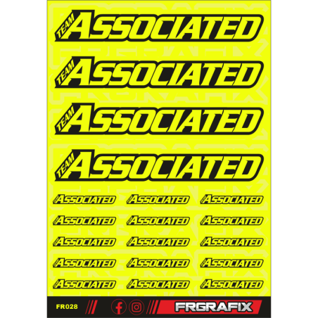 Pegatina Team Associated amarillo fluor - Team Associated sticker flu