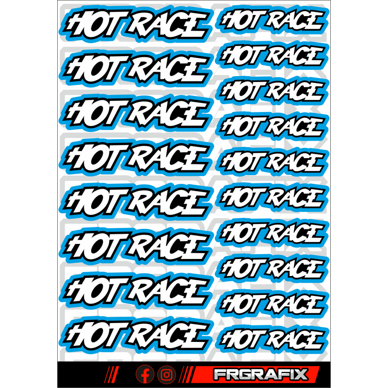 Pegatina Hot Race azul - Hot Race sticker blue