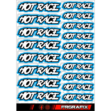 Pegatina Hot Race azul - Hot Race sticker blue