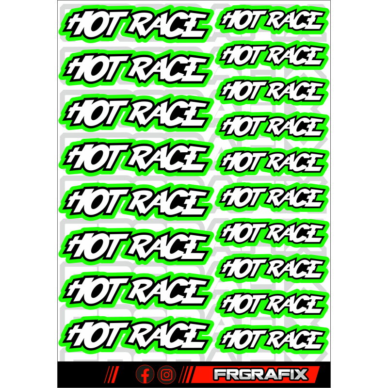 Pegatina Hot Race verde - Hot Race sticker green