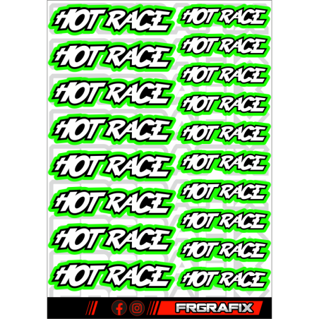 Pegatina Hot Race verde - Hot Race sticker green
