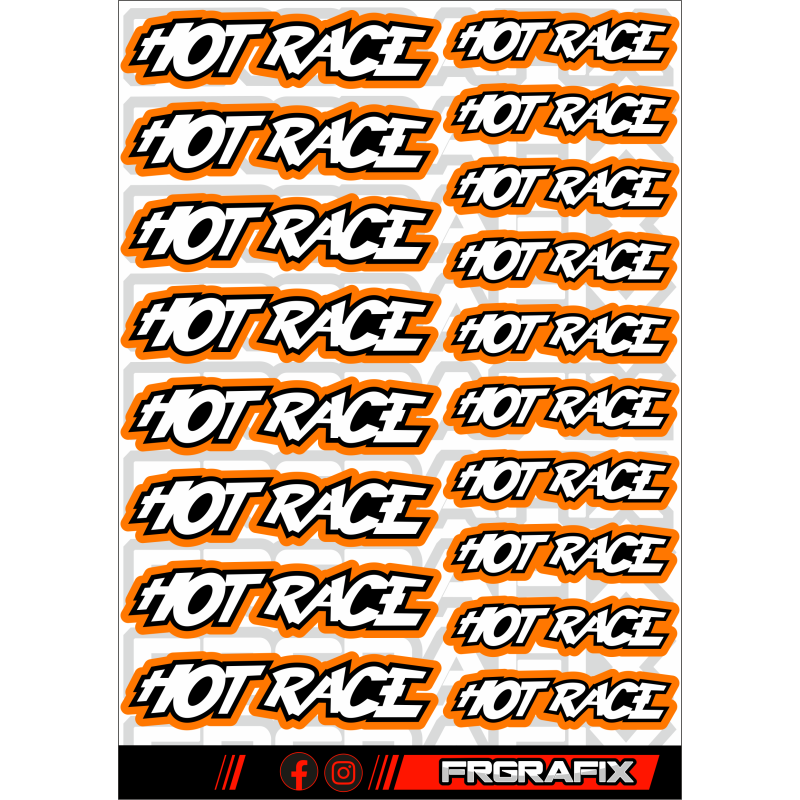 Pegatina Hot Race naranja - Hot Race sticker orange