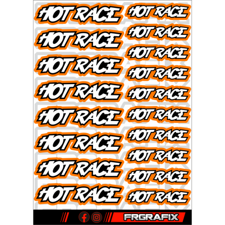 Pegatina Hot Race naranja - Hot Race sticker orange