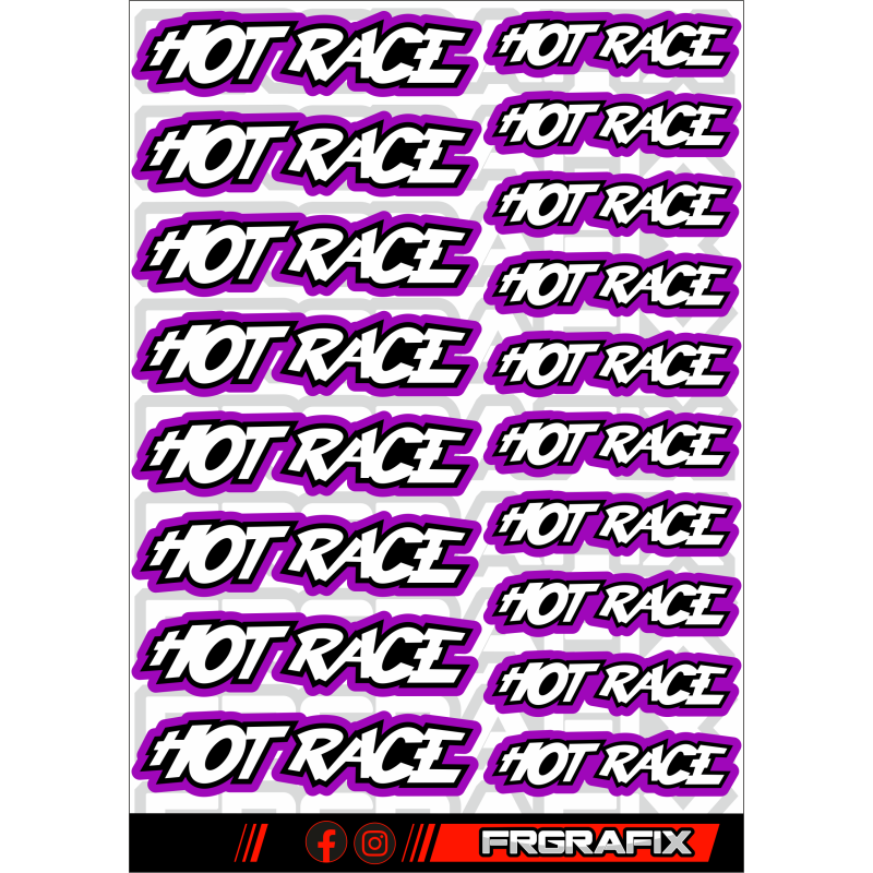 Pegatina Hot Race lila - Hot Race sticker purple