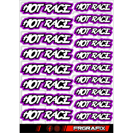 Pegatina Hot Race lila - Hot Race sticker purple