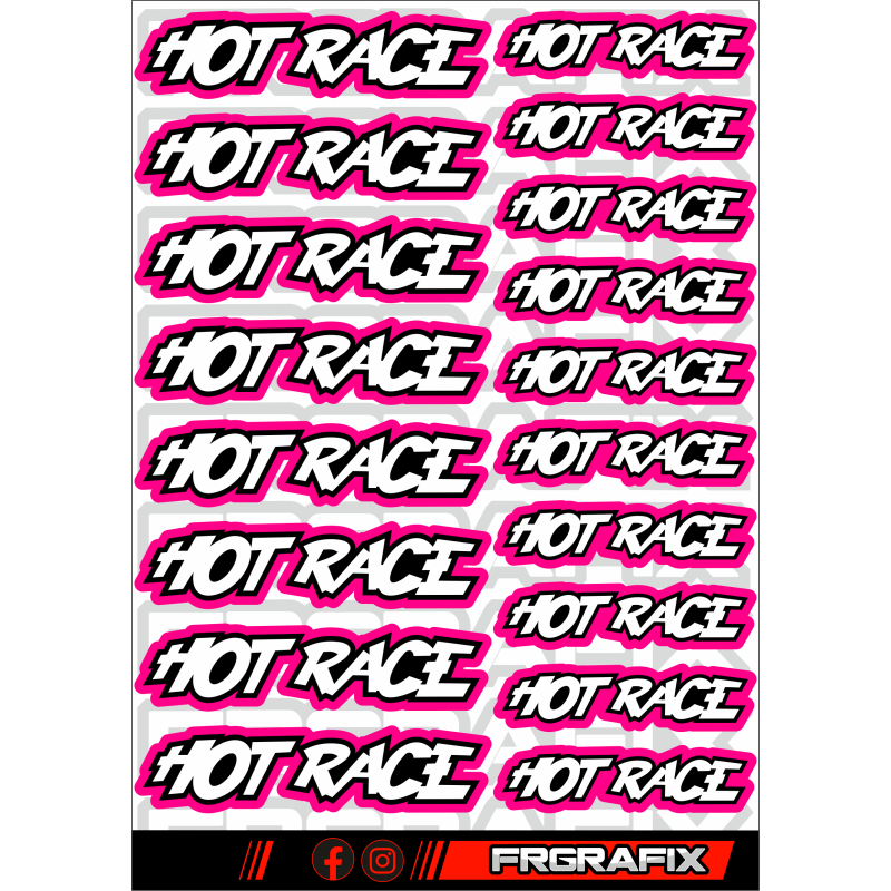 Pegatina Hot Race rosa - Hot Race sticker pink