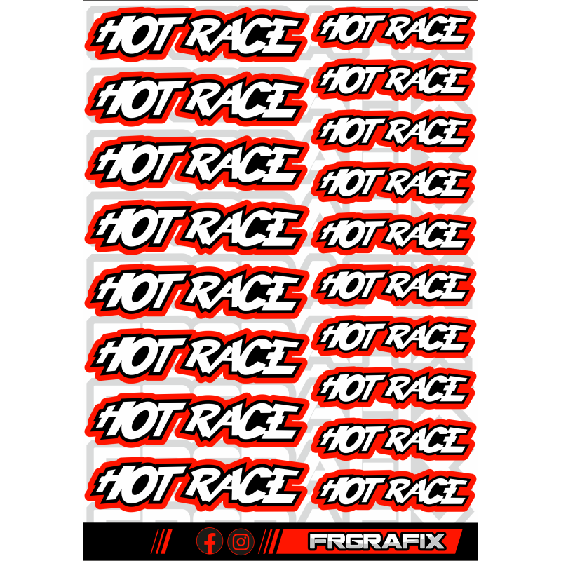 Pegatina Hot Race roja - Hot Race sticker red