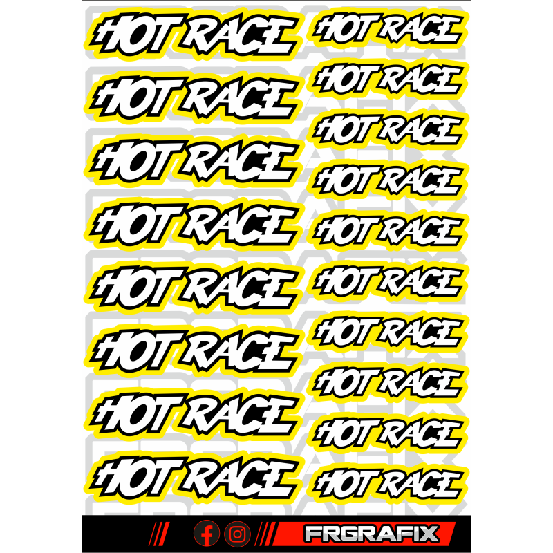 Pegatina Hot Race amarilla - Hot Race sticker yellow