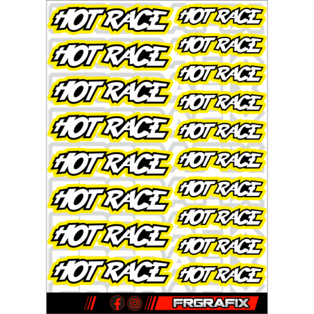 Pegatina Hot Race amarilla - Hot Race sticker yellow