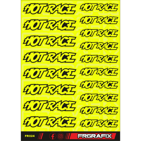 Pegatina Hot Race amarillo fluor - Hot Race sticker fluorescent yellow