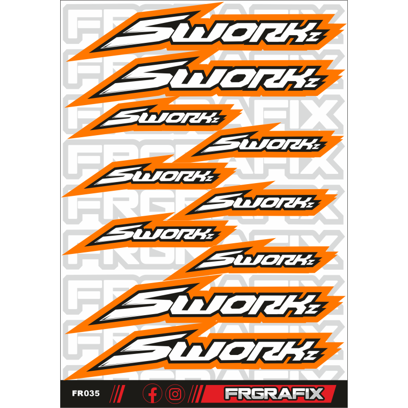 Pegatina Sworkz naranja - Sworkz sticker orange