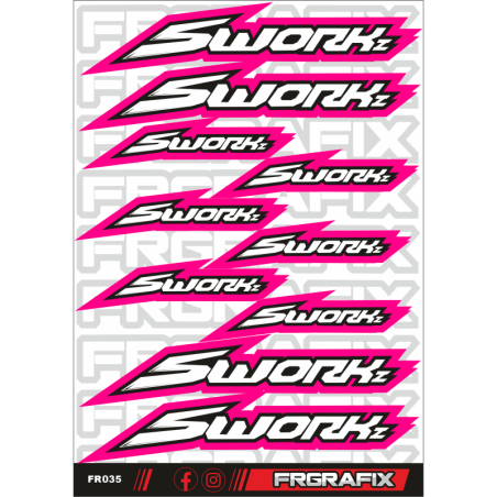 Pegatina Sworkz rosa - Sworkz sticker pink