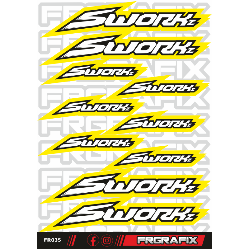 Pegatina Sworkz amarilla - Sworkz sticker yellow