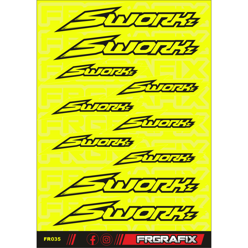 Pegatina Sworkz amarillo fluor - Sworkz sticker fluorescent yellow
