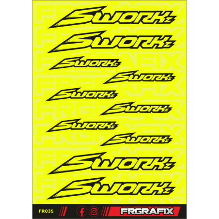 Pegatina Sworkz amarillo fluor - Sworkz sticker fluorescent yellow