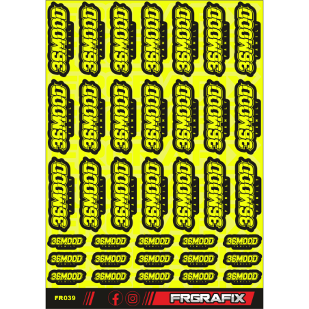 Pegatina 36mood amarillo fluor - 36mood stickers fluorescent yellow