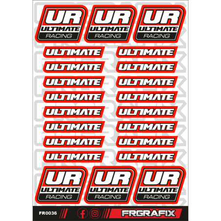 Pegatina Ultimate Racing roja - Ultimate Racing sticker red