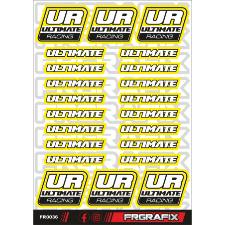 Pegatina Ultimate Racing amarilla - Ultimate Racing sticker yellow