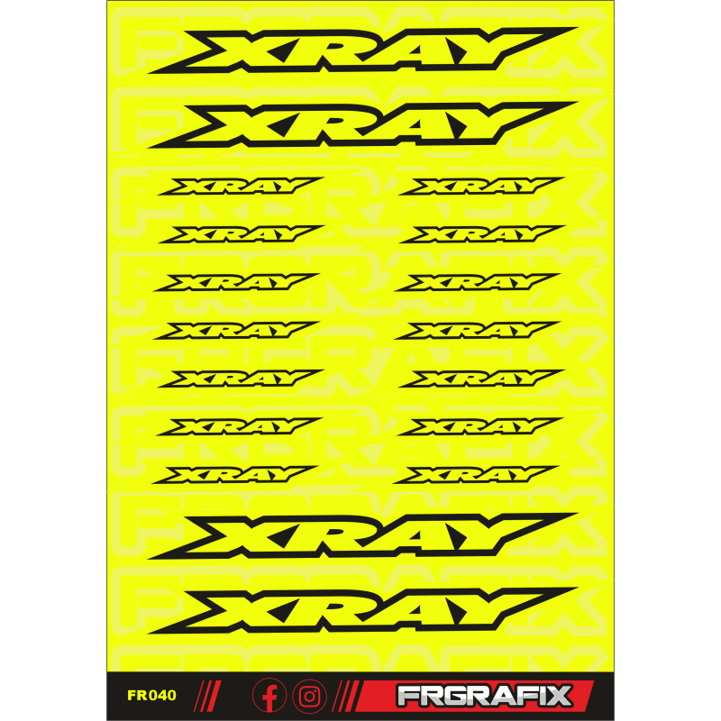 Pegatina XRAY amarillo fluor - XRAY sticker fluorescent yellow