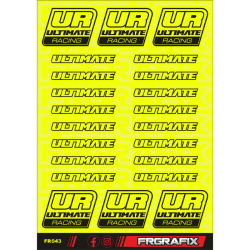 Pegatina Ultimate Racing amarillo fluor - Ultimate Racing sticker flu
