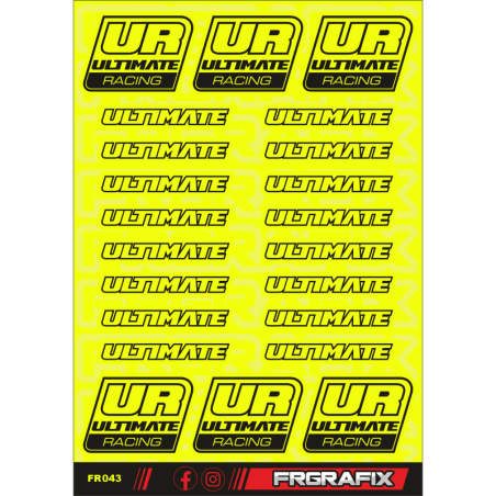 Pegatina Ultimate Racing amarillo fluor - Ultimate Racing sticker flu