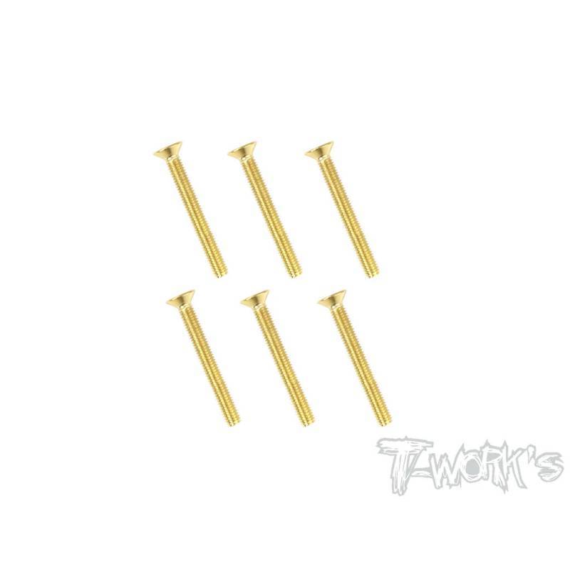 Tornillos avellanados dorados M3x25 T-Works 