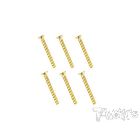Tornillos avellanados dorados M3x25 T-Works 