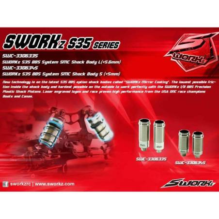 Rear Shock Body SMC +5.6 mm BBS (2 pcs) - SWC330633S