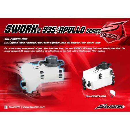 90° Fuel Tank with Floating Filter - SW210033D90