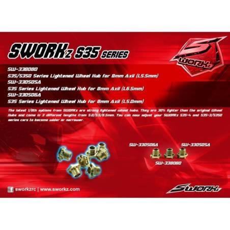 Lightened Wheel Hex 5.5 mm Axle 8 mm (2 pcs) - SW338080