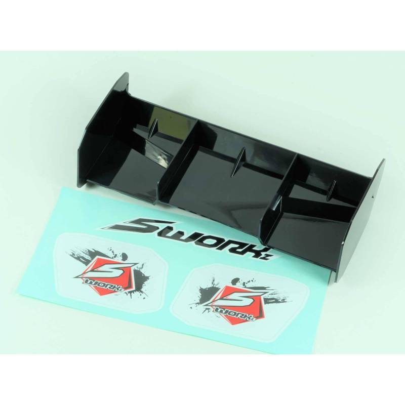 Pro Race 1/8 Rear Wing Black No Holes - SW228022ABK