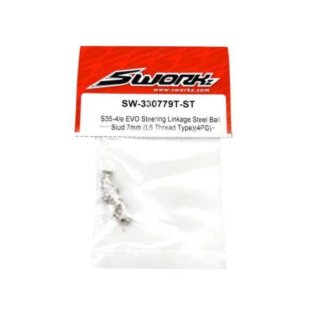 Rótula acero dirección 7 mm L6 rosca (4 u) - SW330779TST