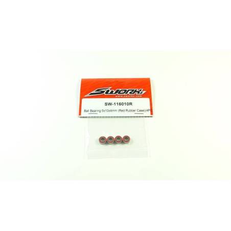 Rodamiento goma roja 5x10x4 (4 u) - SW116010R