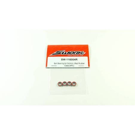 Red Rubber Bearing 6x10x3 (4 pcs) - SW116004R
