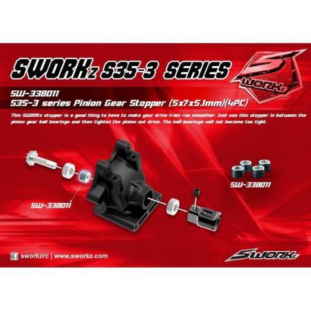 Pinion Alignment Sleeve 5x7x5.1 mm (4 pcs) - SW338011