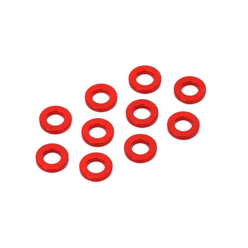 Arandela aluminio Xtr Racing 3x6x0,5 roja (10 uds)