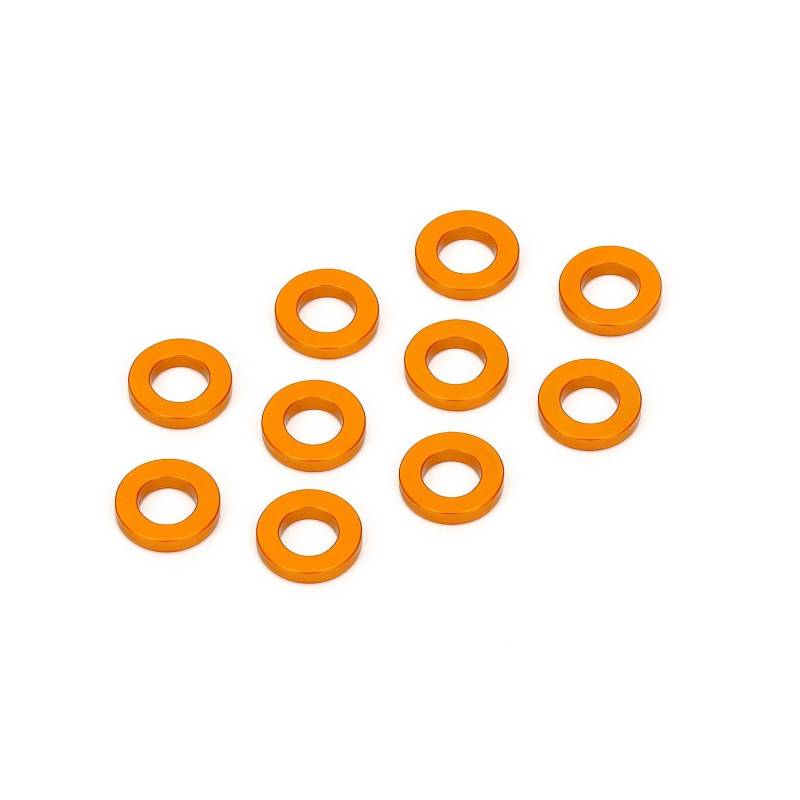Arandela aluminio Xtr Racing 3x6x1,0 naranja (10 uds)
