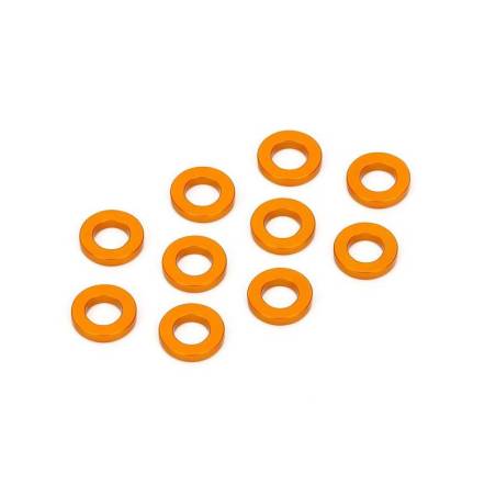 Arandela aluminio Xtr Racing 3x6x1,0 naranja (10 uds)