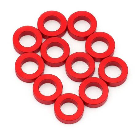 Arandela aluminio Xtr Racing 3x6x2,0 roja (10 uds)